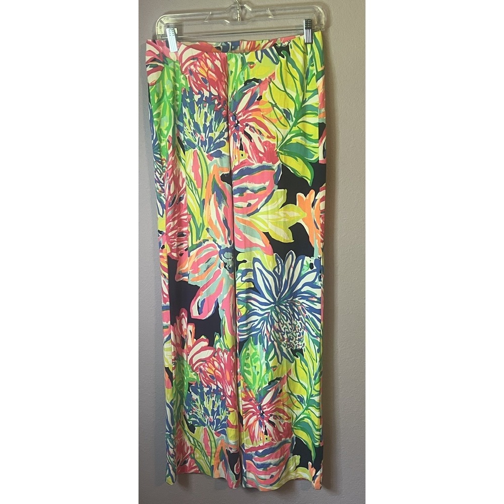 Lilly Pulitzer Floral Multicolor Georgia May Palazzo Pants Travelers Palm‎ Small